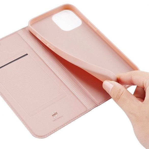 DUX DUCIS Skin Pro - Husă din piele netedă pentru Apple iPhone 13 Pro rose