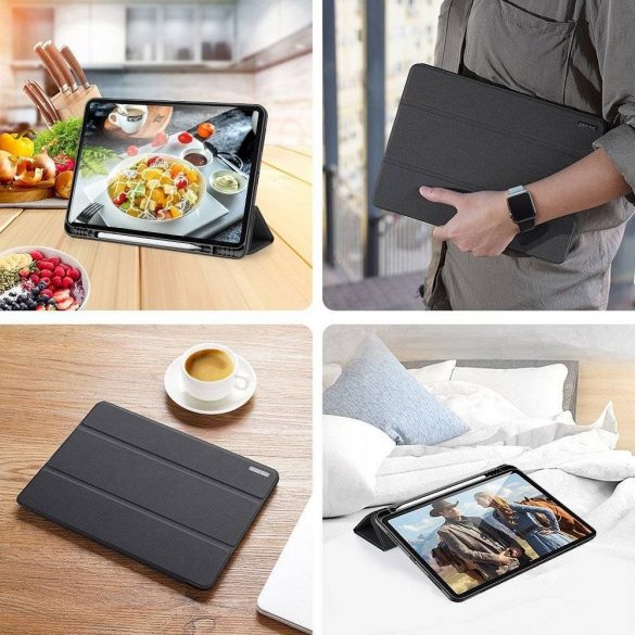 DUX DUCIS Domo -Husă Trifold cu stocare creion pentru iPad Pro 12.9 (2020/2021/2022) negru