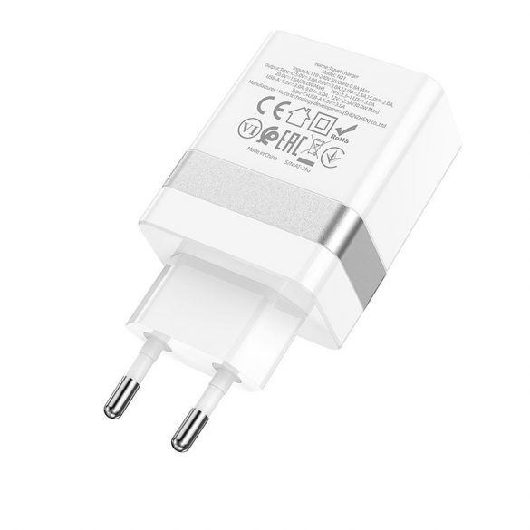 Încărcător de voiaj HOCO Tip C + USB QC3.0 Putere de livrare 30W Starter N21 alb