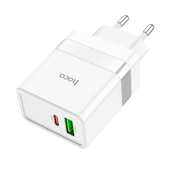 Încărcător de voiaj HOCO Tip C + USB QC3.0 Putere de livrare 30W Starter N21 alb