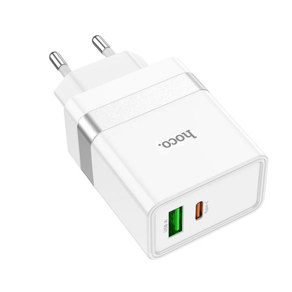 Încărcător de voiaj HOCO Tip C + USB QC3.0 Putere de livrare 30W Starter N21 alb