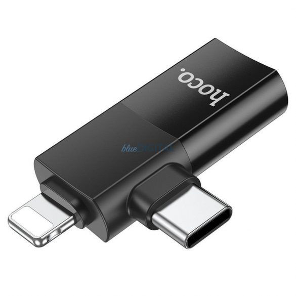 Adaptor HOCO OTG Tip C (mascul) / Lightning (mascul) la USB A (fema) 2in1 UA17 negru