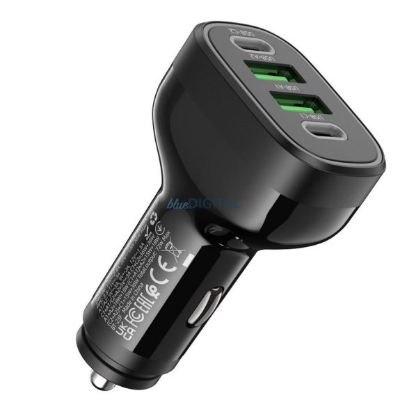 Încărcător auto HOCO 2x USB A + 2x Typ C PD 72W Guide NZ11 negru