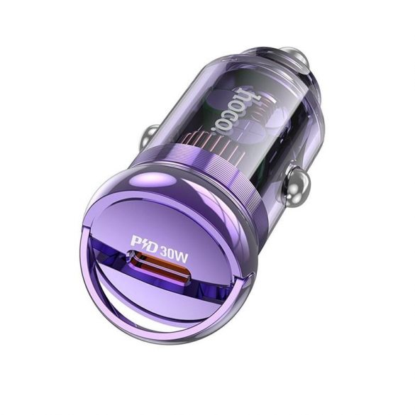 Incarcator auto HOCO Tip C PD30W Z53 SIGHT violet transparent