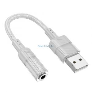 Adaptor HOCO AUX USB la Jack 3,5mm (femă) Spirit LS37 gri