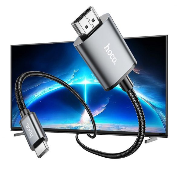 Cablu HOCO Tip C la HDMI 4K 30Hz UA27 2 m gri metal