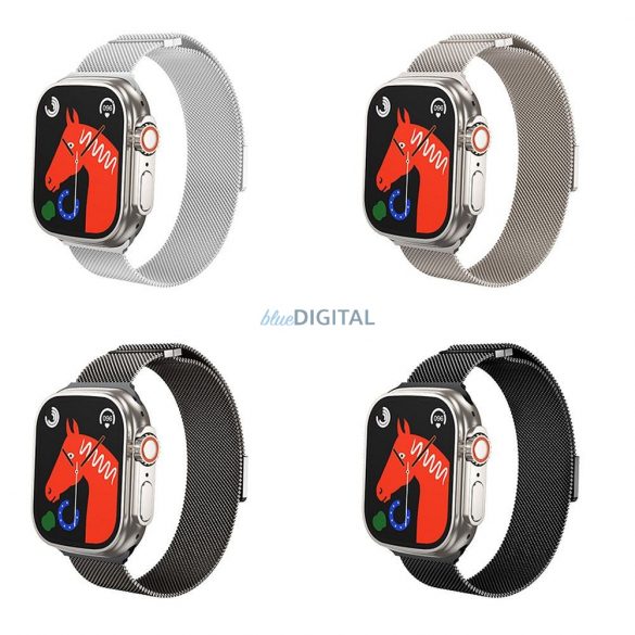 Curea magnetică din oțel inoxidabil HOCO pentru Apple Watch 42 / 44 / 45 /49 mm AS101 argintiu