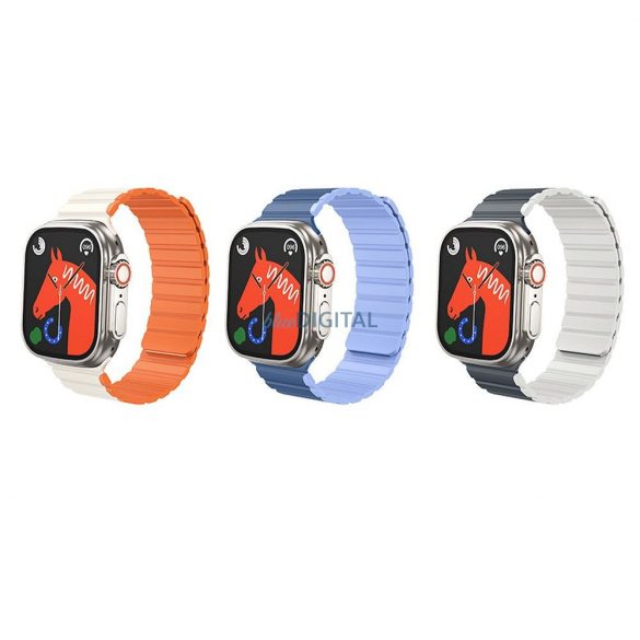 Curea magnetică din silicon HOCO pentru Apple Watch 38 / 40 / 41 mm AS102 albastru închis cu albastru deschis