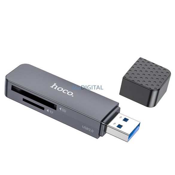 Cititor de carduri HOCO USB A 2.0 HB45 gri metal