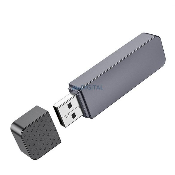 Cititor de carduri HOCO USB A 2.0 HB45 gri metal