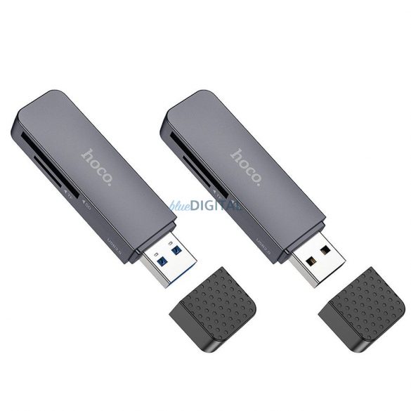 Cititor de carduri HOCO USB A 2.0 HB45 gri metal