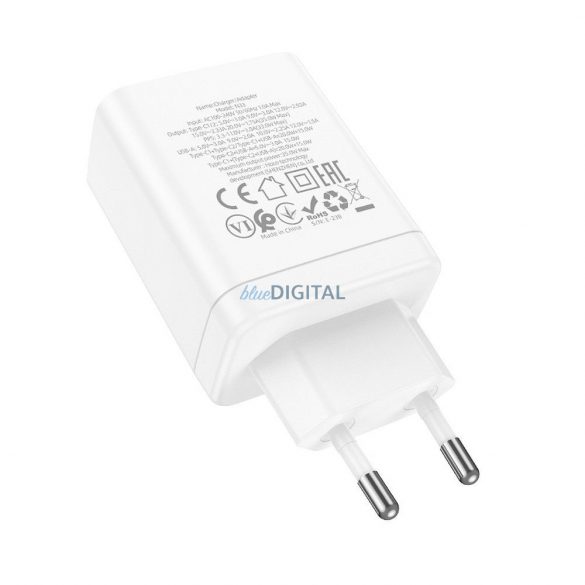 Incarcator HOCO 2 x Tip C + USB A QC PD 35W N33 alb