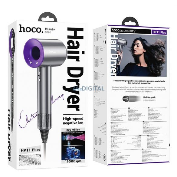 Uscător de păr ionic negativ HOCO HP11 Plus violet