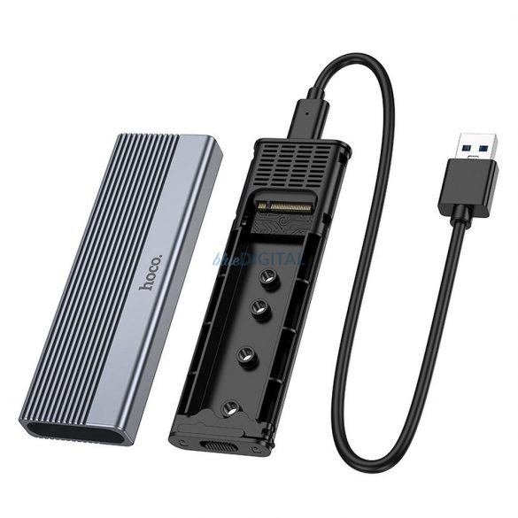 HOCO Carcasă pentru unități SSD M.2 SATA M key B+M key până la 4TB USB A USB3.2 / 6GBps HB47 gri metalic