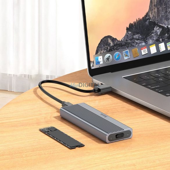 HOCO Carcasă pentru unități SSD M.2 SATA M key B+M key până la 4TB USB A USB3.2 / 6GBps HB47 gri metalic