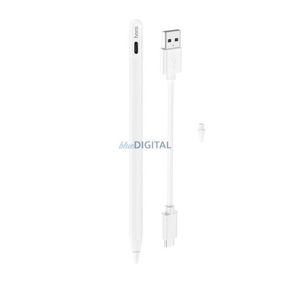 Hoco GM112 stilou tactil activ cu funcție anti-pierdere pentru iPad 130mAh - alb