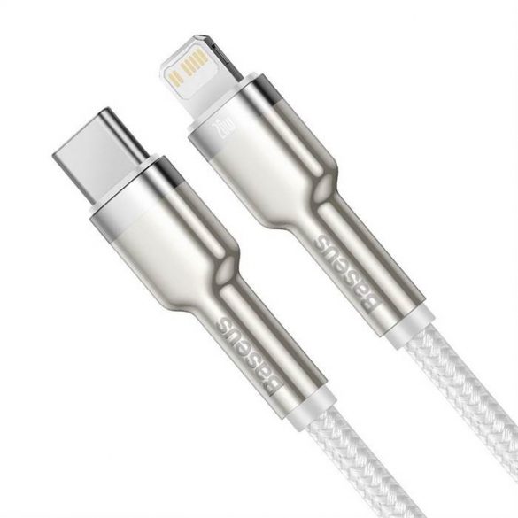 Cablu BASEUS Tip C pentru Apple Lightning 8-pini PD20W Cablu metalic CATLJK-B02 2 metri alb