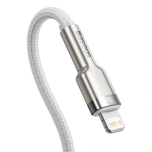 Cablu BASEUS Tip C pentru Apple Lightning 8-pini PD20W Cablu metalic CATLJK-B02 2 metri alb