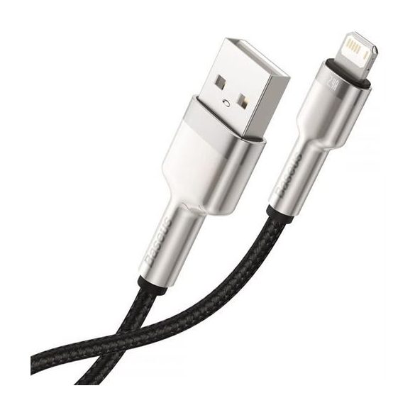 Cablu BASEUS USB A la Lightning 2,4A Cafule Metal 1 m negru