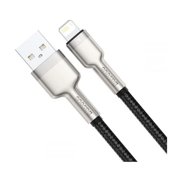 Cablu BASEUS USB A la Lightning 2,4A Cafule Metal 1 m negru