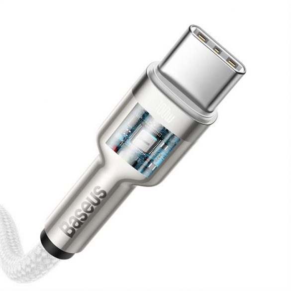 Cablu BASEUS Tip C la Tip C PD100W Cablu metalic Cafule de alimentare CATJK-C02 1 metru alb