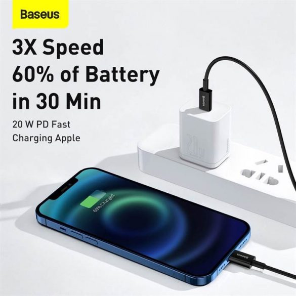 Cablu BASEUS tip C la Apple Lightning 8-pini PD20W Power Delivery Seria superioară Încărcare rapidă CATLYS-A01 1 metru negru