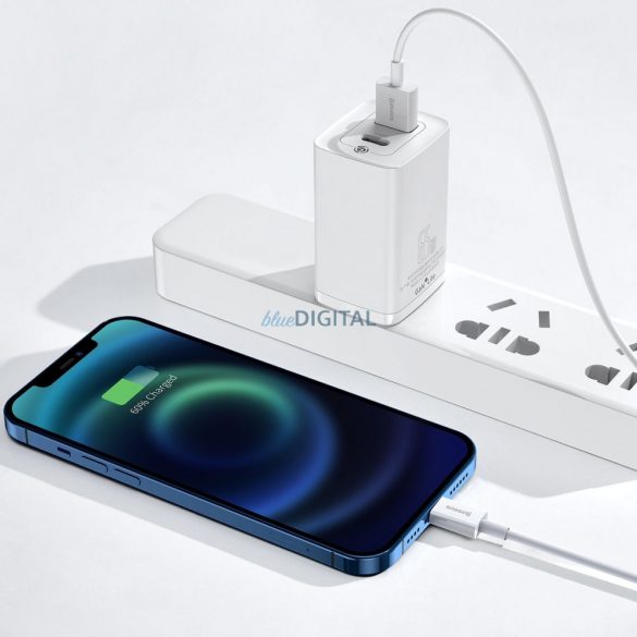 Cablu BASEUS USB A la Apple Lightning cu 8 pini 2,4A Seria superioară Încărcare rapidă CALYS-02 0,25 metri alb