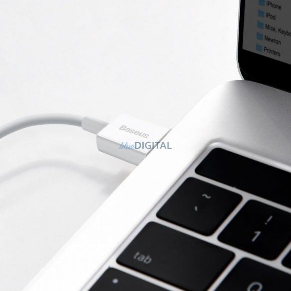 Cablu BASEUS USB A la Apple Lightning cu 8 pini 2,4A Seria superioară Încărcare rapidă CALYS-02 0,25 metri alb