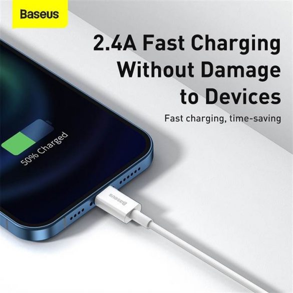 BASEUS cablel USB către Apple Lightning 8 pini 2,4A Superior Series Fast Charging CALYS-A02 1 metru alb