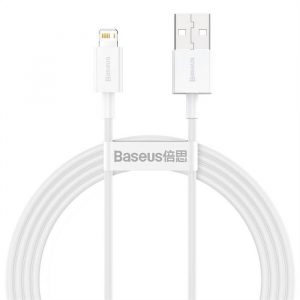 Cablu BASEUS USB la Apple Lightning cu 8 pini 2,4A Seria superioară Încărcare rapidă CALYS-B02 1,5 metri alb