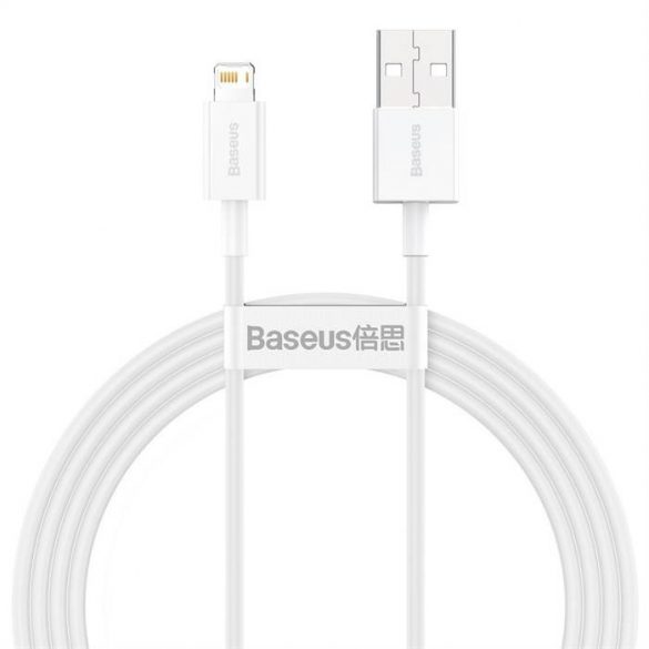 Cablu BASEUS USB la Apple Lightning cu 8 pini 2,4A Seria superioară Încărcare rapidă CALYS-B02 1,5 metri alb