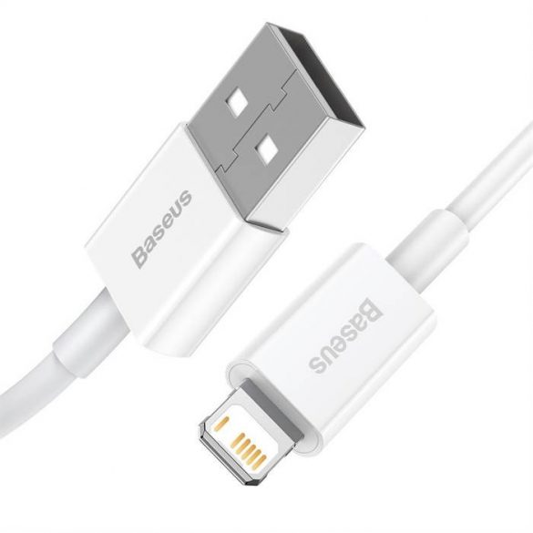 Cablu BASEUS USB la Apple Lightning cu 8 pini 2,4A Seria superioară Încărcare rapidă CALYS-B02 1,5 metri alb