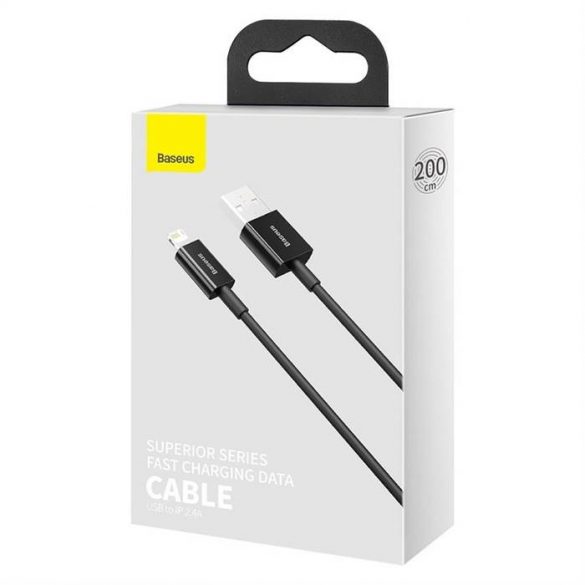 Cablu BASEUS USB la Apple Lightning 8 pini 2,4A Seria superioară Încărcare rapidă CALYS-C01 2 metri negru