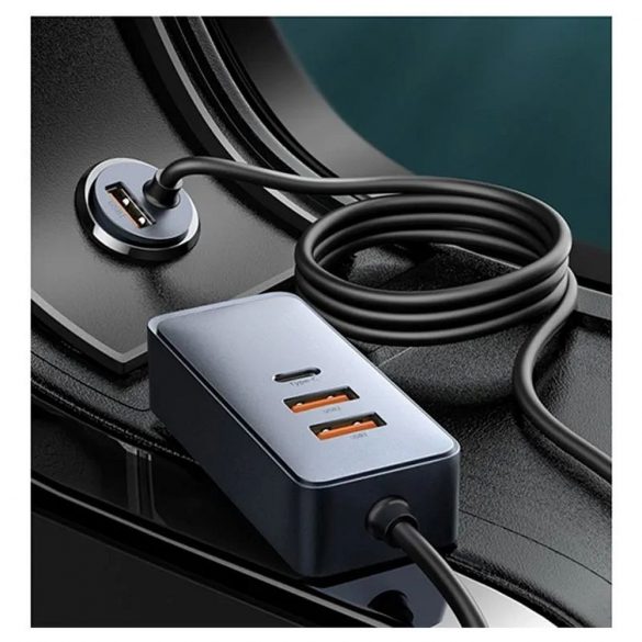 BASEUS încărcător auto multi-port Fast Charge 120W 2x USB 2x tip C gri CCBT-A0G