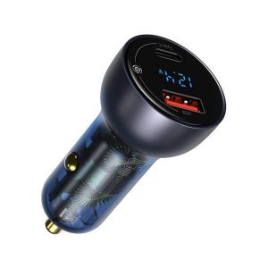 Încărcător auto BASEUS Digital particular USB + Tip C QC3.0 PD 65W ternish CCKX-C0A/VCKX65C