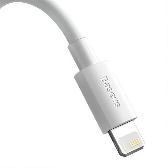 BASEUS cablu USB la Apple Lightning 8-pini 2,4A Simple Wisdom TZCALZJ-02 1,5 metri alb 2 buc în set