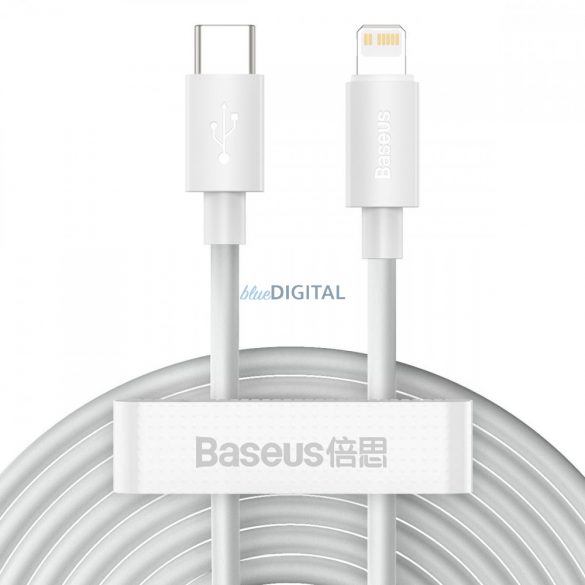 Cablu BASEUS tip C la Apple Lightning 20W Simple Wisdom TZCATLZJ-02 1,5 metri alb 2 buc în set