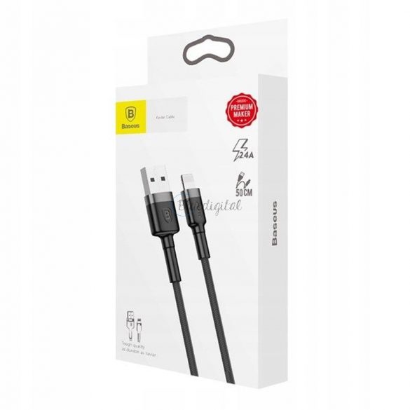 BASEUS cablu USB către Apple Lightning 8 pini 2,4A Cafule CALKLF-AG1 0,5m gri-negru