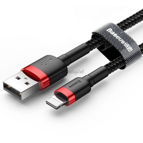 Cablu BASEUS USB la Apple Lightning 8-pini 2,4A Cafule CALKLF-A19 0,5m roșu-negru