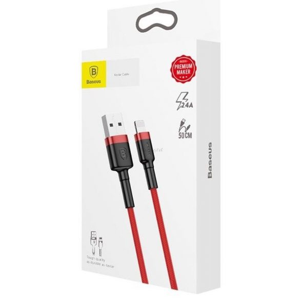 BASEUS cablu USB către Apple Lightning 8 pini 2,4A Cafule CALKLF-B09 1m roșu-roșu