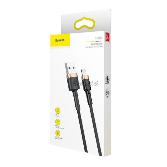 Cablu BASEUS USB la Apple Lightning 8-pini 2,4A Cafule CALKLF-BV1 1m auriu-negru