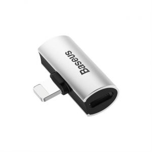 BASEUS adaptor HF de la pentru iPhone Lightning 8-pin la 2x Lighning Silver+negru CAL46-S1