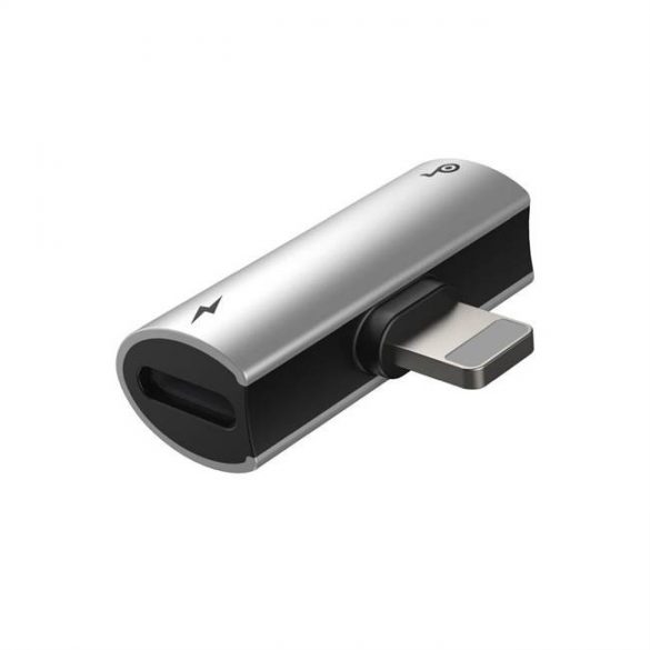 BASEUS adaptor HF de la pentru iPhone Lightning 8-pin la 2x Lighning Silver+negru CAL46-S1