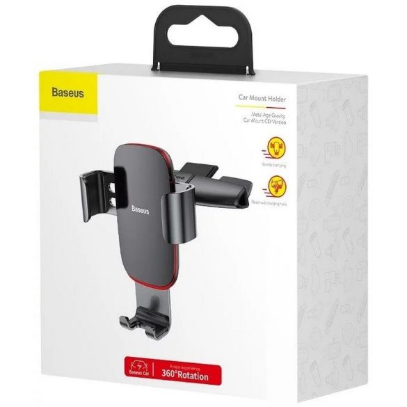 BASEUS suport auto Metal Age Gravity Car Mount (versiune CD) negru SUYL-J01