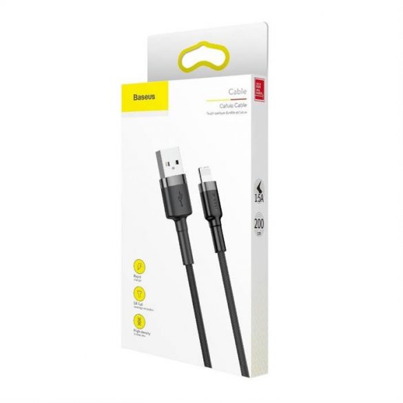 Cablu cafenea BASEUS USB pentru iPhone Lightning 8-pini 2A CALKLF-RV1 3 metri Aur-Negru