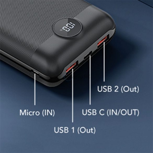 Power Bank VEGER S20 - 20 000mAh LCD Quick Charge PD22,5W negru