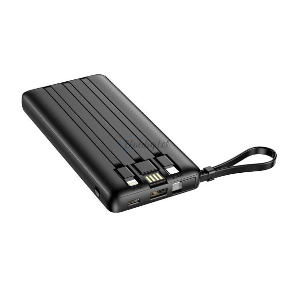 Power Bank VEGER C10 - 10 000mAh (Micro + Typ C + Lightning 8-pin) negru