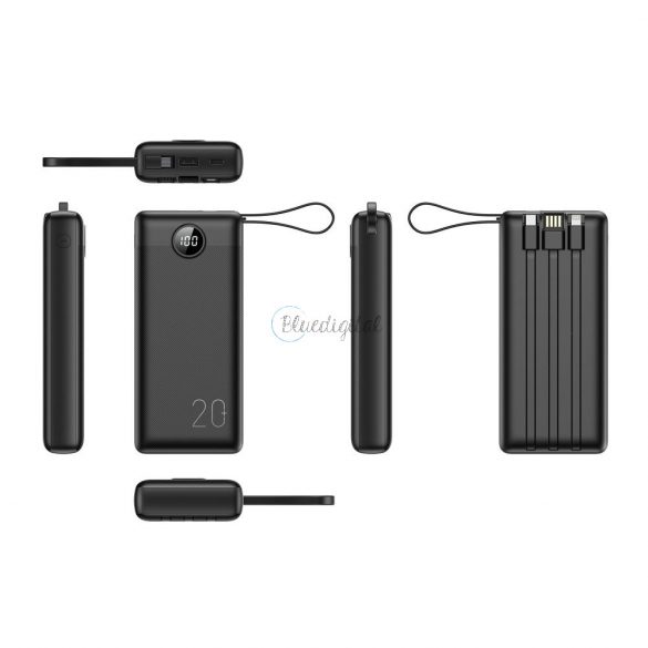 Power Bank VEGER C20 - 20 000mAh (Micro + Typ C + Lightning 8-pin) negru