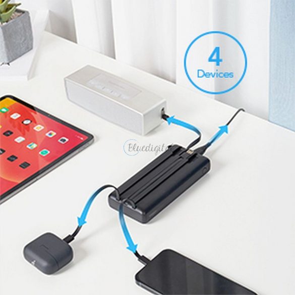 Power Bank VEGER C20 - 20 000mAh (Micro + Typ C + Lightning 8-pin) negru