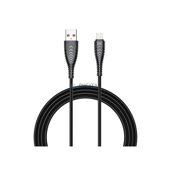 Cablu VEGER USB la Apple Lightning 8 pini 2,4A 2,0 V105 1,2m negru